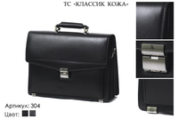 Сумки мужские из натуральной кожи, артикул 304, черный, 40х12х30 см., 12 500 руб.
