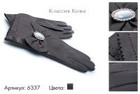Перчатки женские из натуральной кожи, артикул 6337, чёрный, размеры все, 2 200 руб.